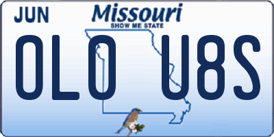 MO license plate OL0U8S
