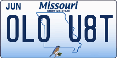 MO license plate OL0U8T