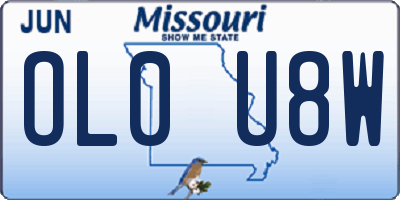 MO license plate OL0U8W