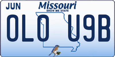 MO license plate OL0U9B