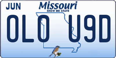 MO license plate OL0U9D