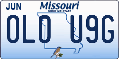 MO license plate OL0U9G