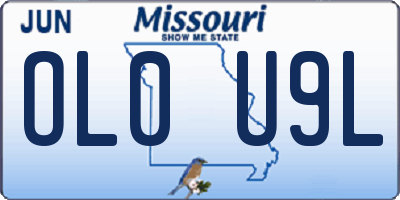 MO license plate OL0U9L