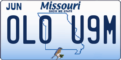 MO license plate OL0U9M