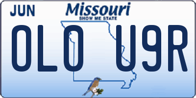 MO license plate OL0U9R