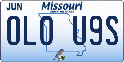 MO license plate OL0U9S
