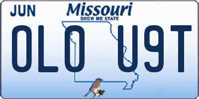 MO license plate OL0U9T
