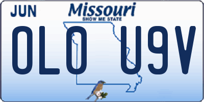 MO license plate OL0U9V