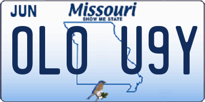 MO license plate OL0U9Y