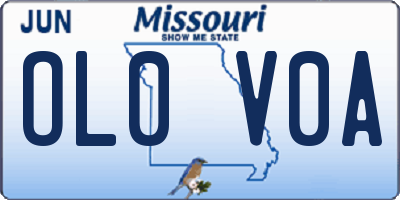 MO license plate OL0V0A