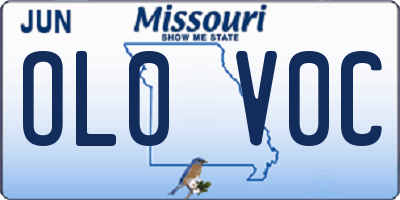 MO license plate OL0V0C