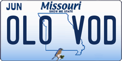 MO license plate OL0V0D