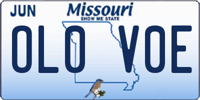 MO license plate OL0V0E