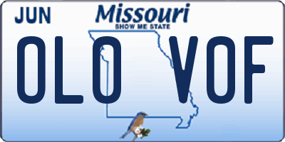 MO license plate OL0V0F