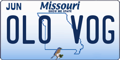 MO license plate OL0V0G