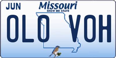 MO license plate OL0V0H