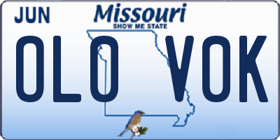 MO license plate OL0V0K