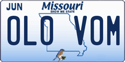 MO license plate OL0V0M