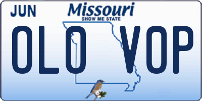 MO license plate OL0V0P