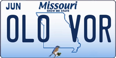 MO license plate OL0V0R