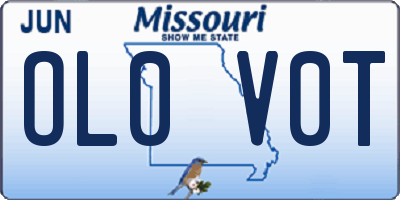 MO license plate OL0V0T