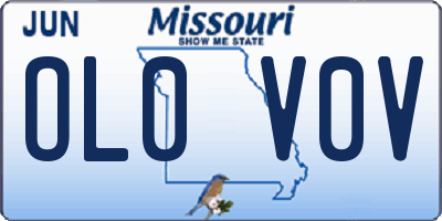MO license plate OL0V0V