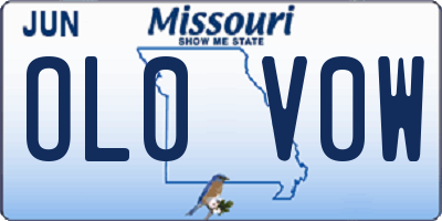 MO license plate OL0V0W