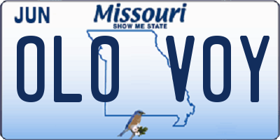 MO license plate OL0V0Y