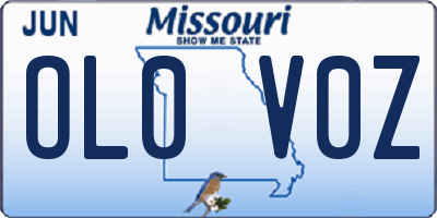 MO license plate OL0V0Z