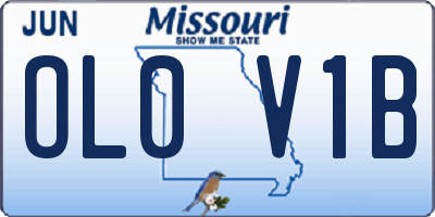 MO license plate OL0V1B