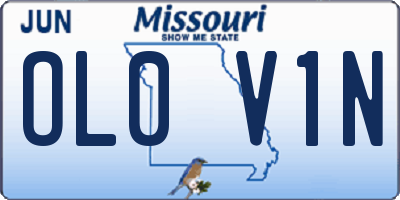 MO license plate OL0V1N