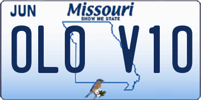 MO license plate OL0V1O