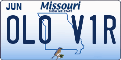 MO license plate OL0V1R