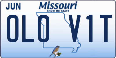 MO license plate OL0V1T
