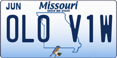 MO license plate OL0V1W