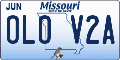 MO license plate OL0V2A