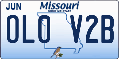 MO license plate OL0V2B
