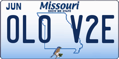 MO license plate OL0V2E