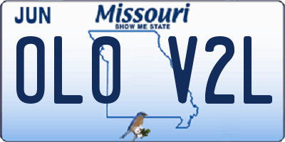MO license plate OL0V2L