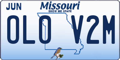MO license plate OL0V2M