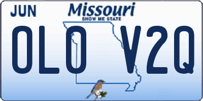 MO license plate OL0V2Q