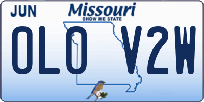 MO license plate OL0V2W