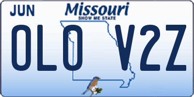 MO license plate OL0V2Z