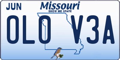MO license plate OL0V3A