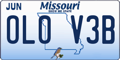 MO license plate OL0V3B