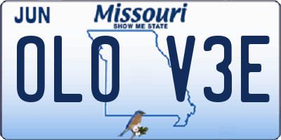 MO license plate OL0V3E