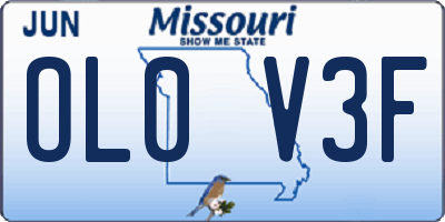 MO license plate OL0V3F
