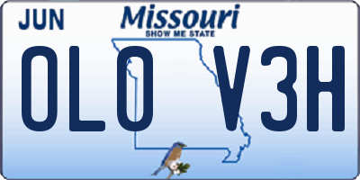 MO license plate OL0V3H
