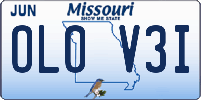 MO license plate OL0V3I