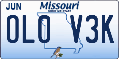 MO license plate OL0V3K